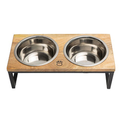 Wood & Metal Elevated dog Feeder