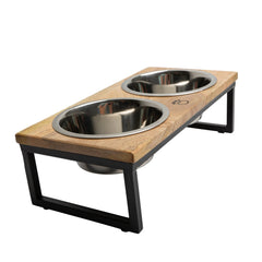 Wood & Metal Elevated dog Feeder