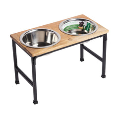 Wood & Metal Elevated dog Feeder